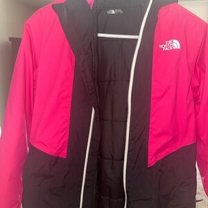 The North Face Women's Fuchsia and Black Ski Jacket